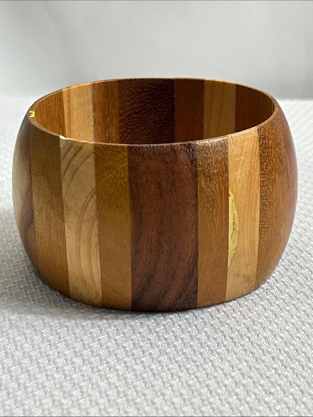 Natural Wood Bangle Bracelet 3” Wide 2” tall Smooth Surface Fashion Bracelets
